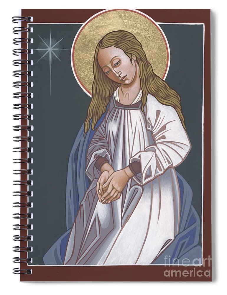 mother Of God Waiting In Adoration Pregnant Mary Spiral Notebook featuring the painting Mother of God Waiting in Adoration 248 by William Hart McNichols