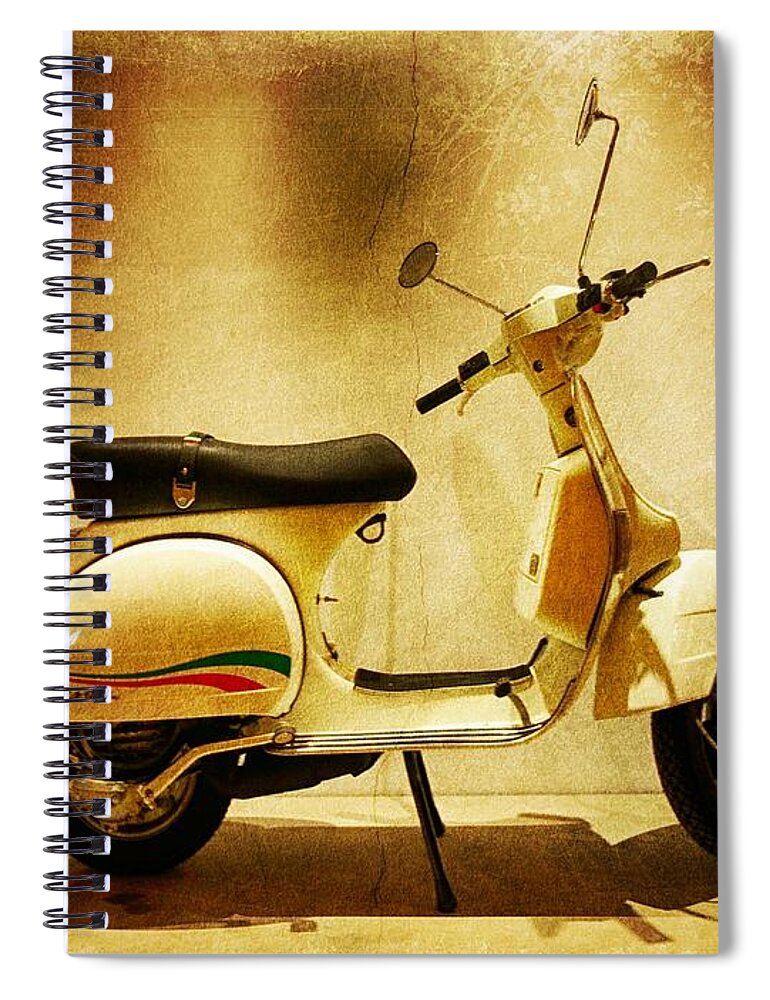 Italy Spiral Notebook featuring the photograph Motor Scooter Vespa by Stefano Senise