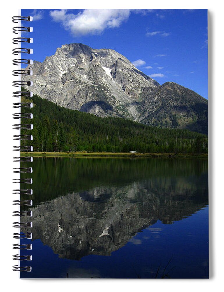 Mount Moran Spiral Notebook featuring the photograph Mount Moran and String Lake by Raymond Salani III
