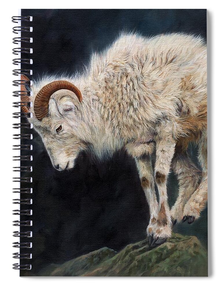 Mountain Goat Spiral Notebook featuring the painting Mountain Goat by David Stribbling