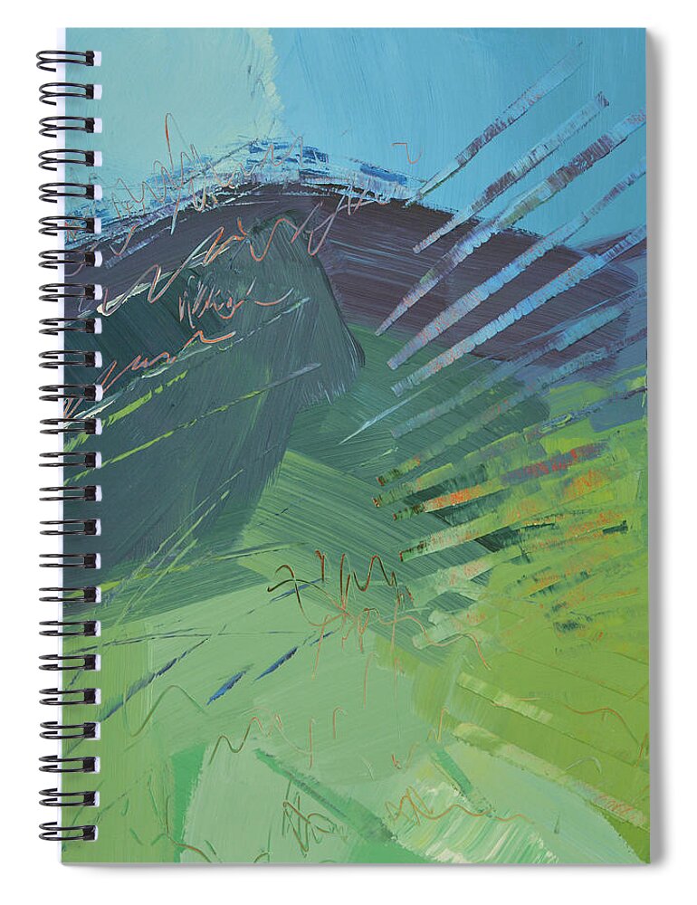 Mountain Spiral Notebook featuring the painting Mountain High by Linda Bailey