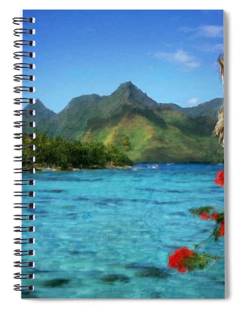 Lake Spiral Notebook featuring the painting Mountain Lake by Bruce Nutting