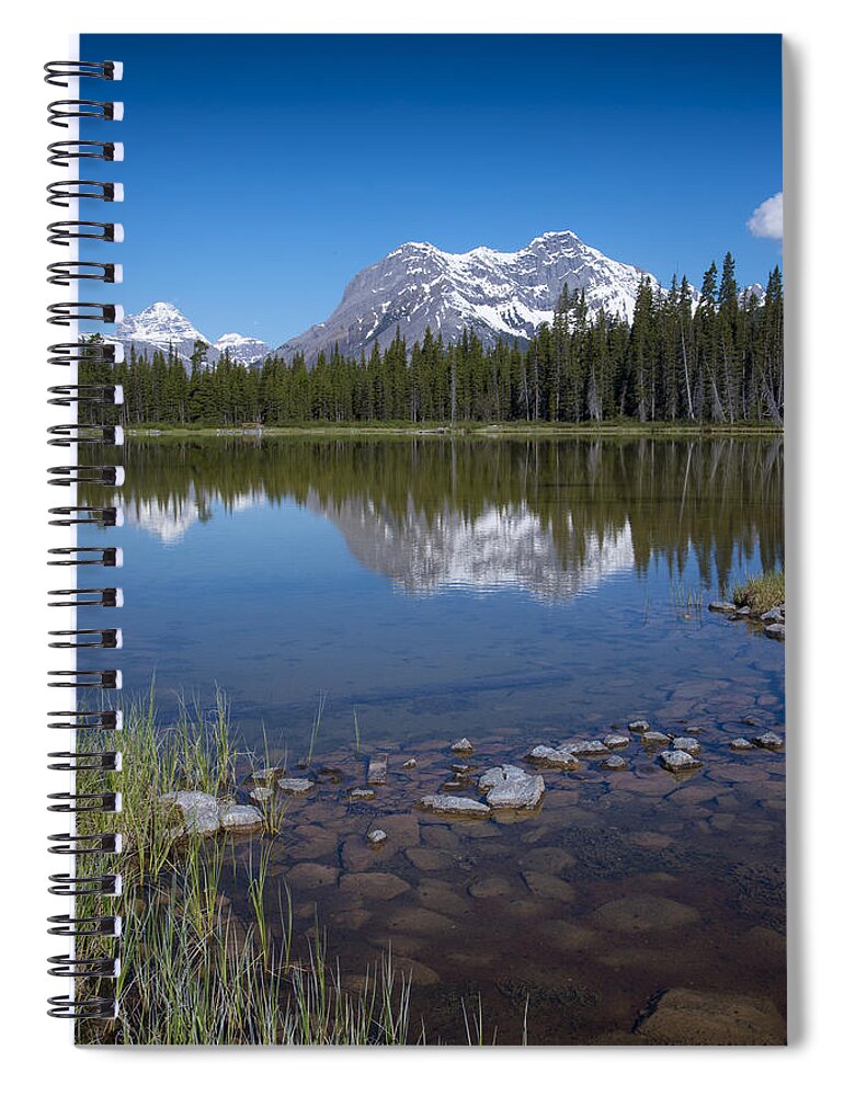 Mountain Spiral Notebook featuring the photograph Mountain Lake in Kananaskis Alberta by Bill Cubitt