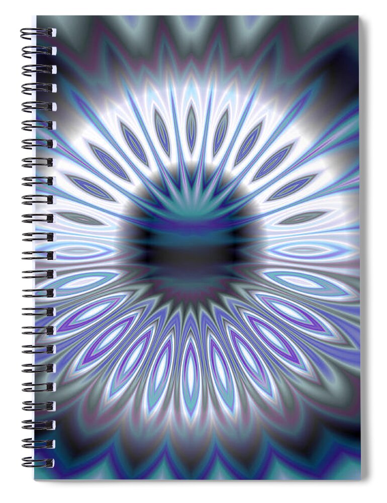 Abstract Spiral Notebook featuring the digital art Mountain Lake by Judi Suni Hall