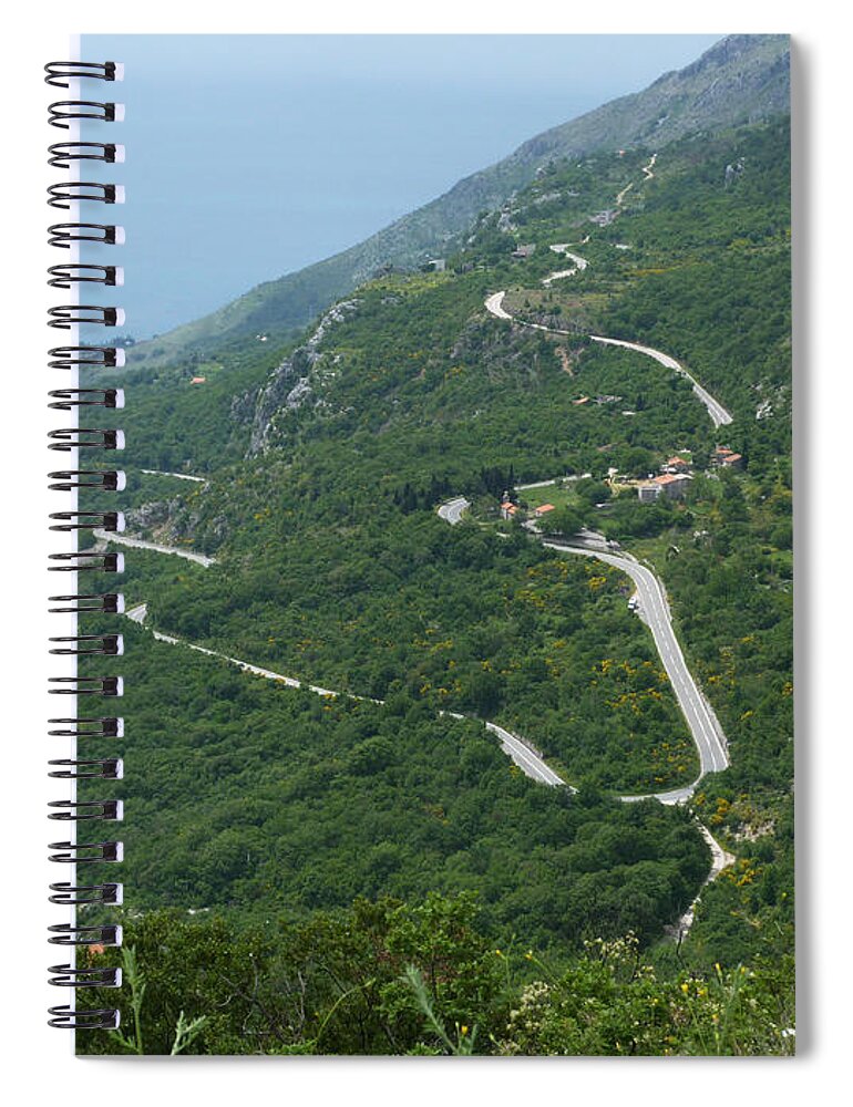 Petrovac Spiral Notebook featuring the photograph Mountain Road to Petrovac - Montenegro by Phil Banks