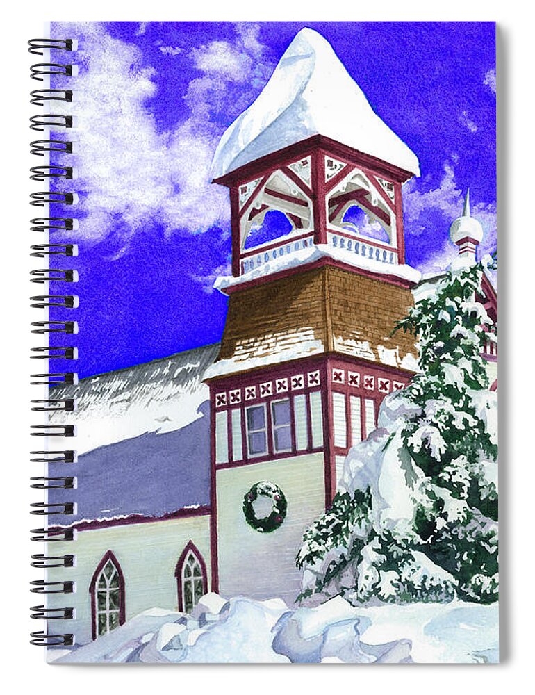 Church Spiral Notebook featuring the painting Mountain Sanctuary 2 by Barbara Jewell