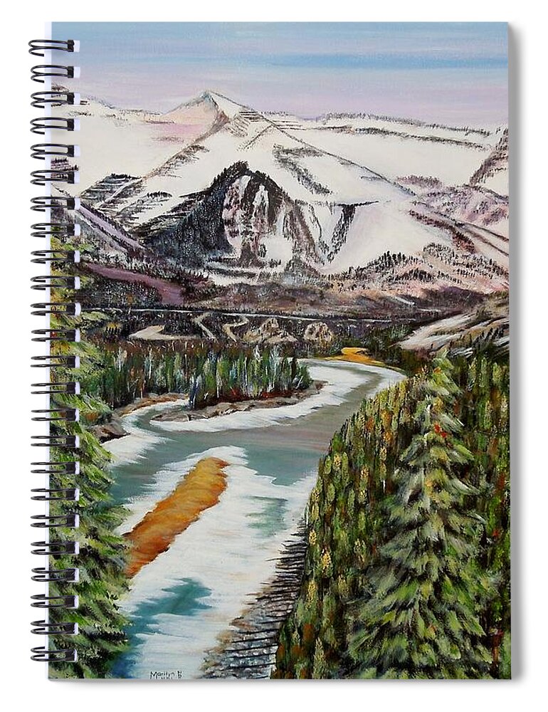 Fairmount Banff Springs Golf Course Spiral Notebook featuring the painting Mountain Spring - Banff Springs by Marilyn McNish