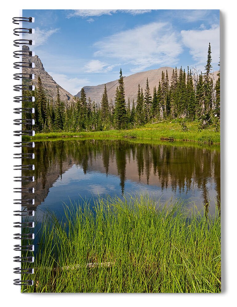 Beauty In Nature Spiral Notebook featuring the photograph Mountains Reflected in an Alpine Lake by Jeff Goulden