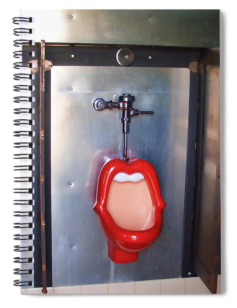 Mouth Urinal Spiral Notebook featuring the photograph Mouth Urinal two by Cathy Anderson