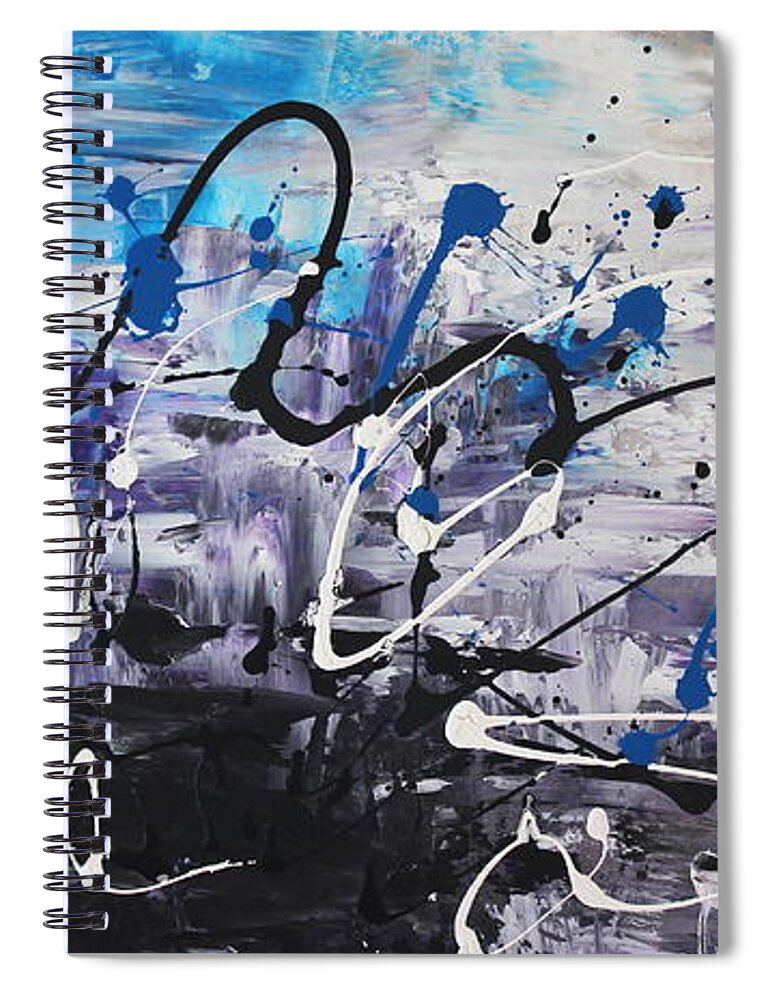 Feather Painting Spiral Notebook featuring the painting Moving Sky by Preethi Mathialagan