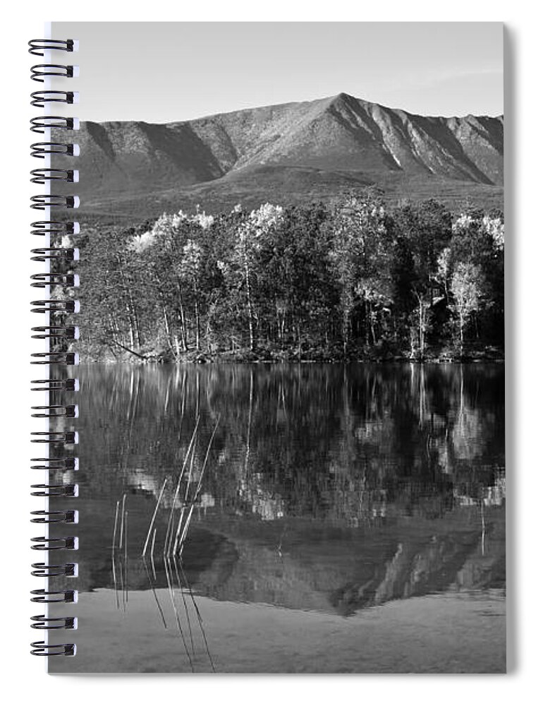 Mt. Katahdin Spiral Notebook featuring the photograph Mt Katahdin Black and White by Glenn Gordon