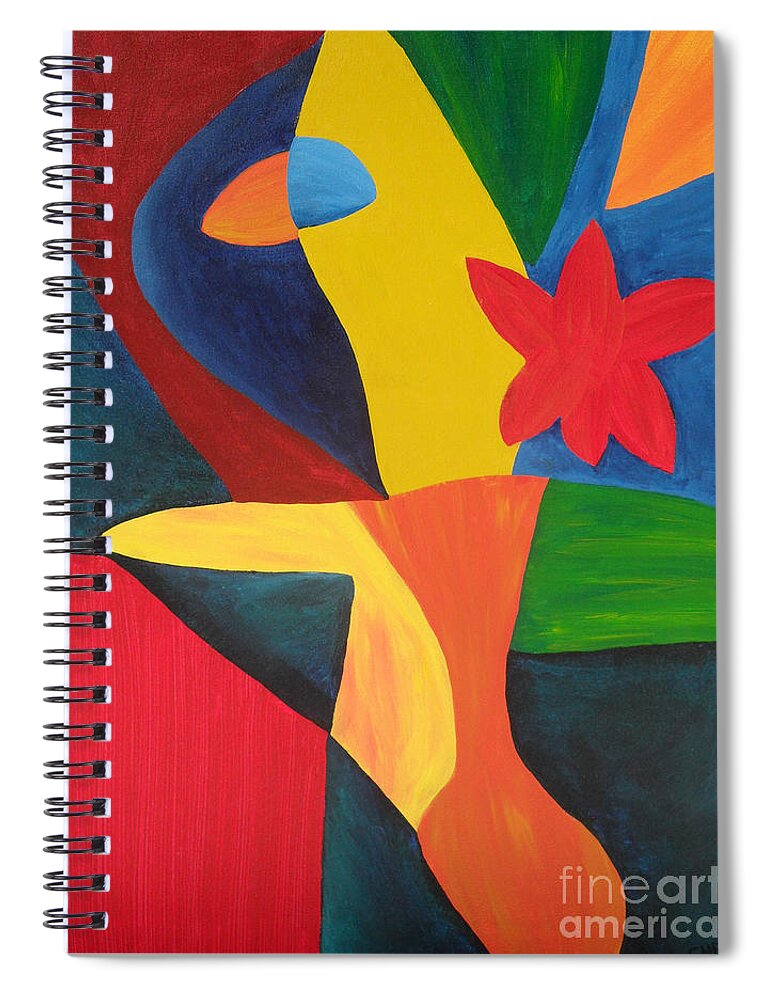 Abstract Spiral Notebook featuring the painting Multiple Personalities by Amanda Sheil