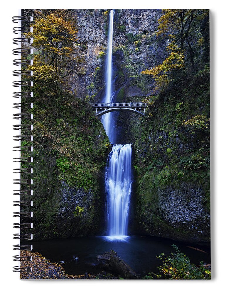Multnomah Falls Spiral Notebook featuring the photograph Multnomah Falls by Mark Kiver
