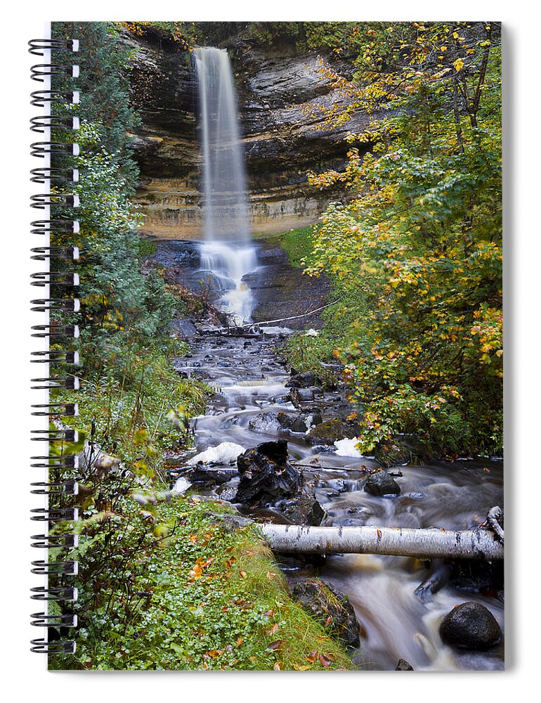 Autumn Spiral Notebook featuring the photograph Munising Falls by Jack R Perry