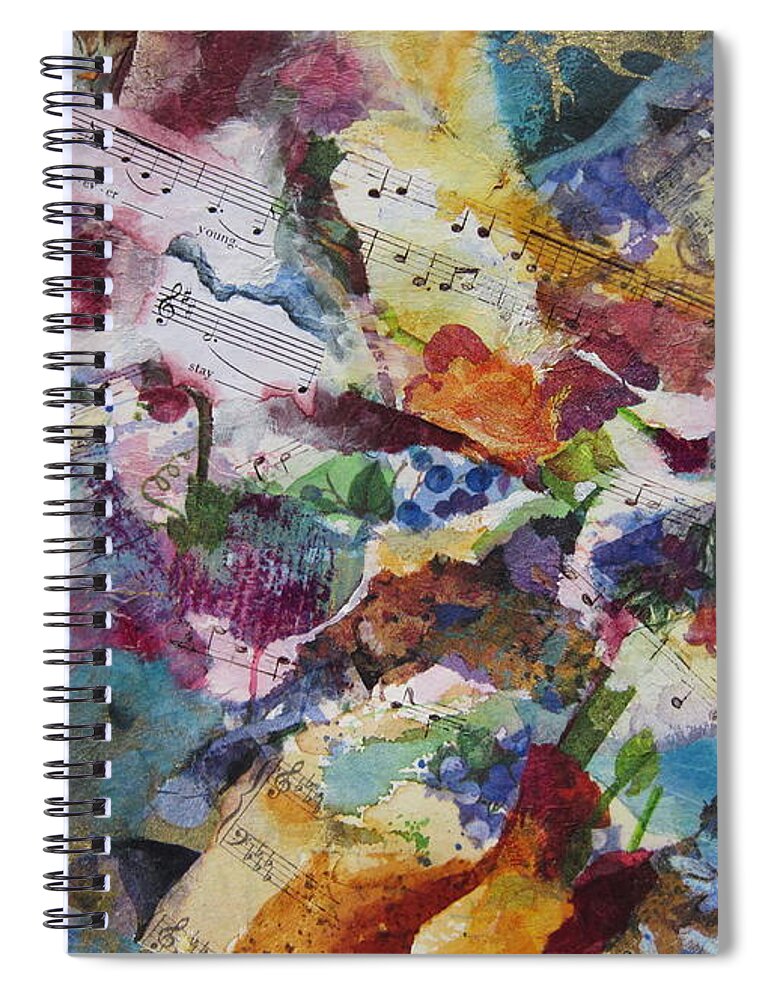 Music Spiral Notebook featuring the painting Music and Lyrics by Deborah Ronglien