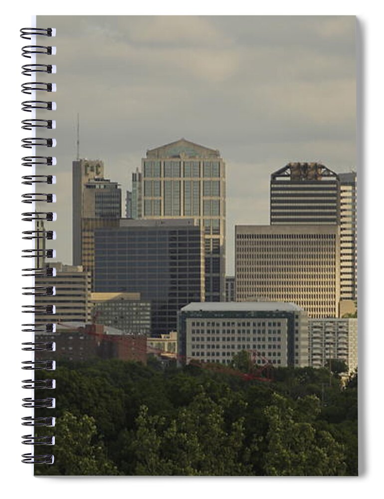 Music City Spiral Notebook featuring the photograph Music City Skyline Nashville Tennessee by Valerie Collins