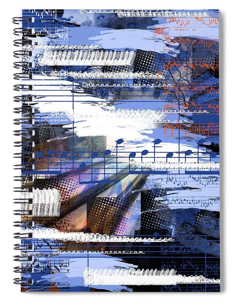 Abstract Spiral Notebook featuring the digital art Music from Ama by Art Di