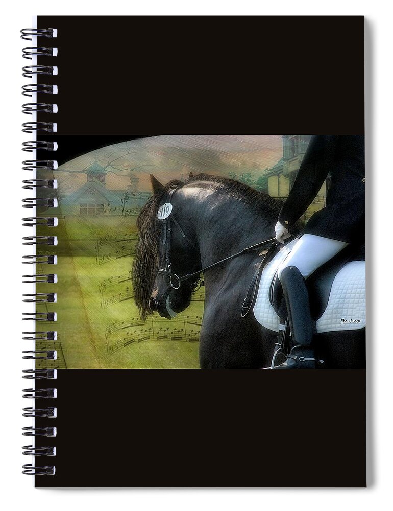 Friesian Horses Spiral Notebook featuring the digital art Musical Freestyle by Fran J Scott