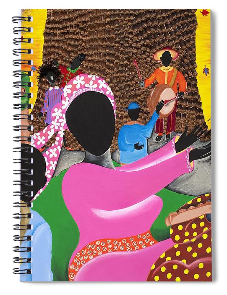 Gullah Spiral Notebook featuring the painting Music's Teachers by Patricia Sabreee