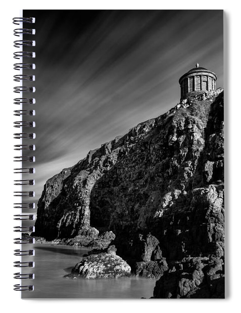 Mussenden Temple Spiral Notebook featuring the photograph Mussenden Temple and Sea Stack by Nigel R Bell