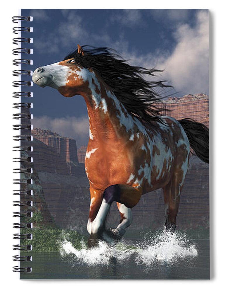 Horse Canyon Spiral Notebook featuring the digital art Mustang Canyon by Daniel Eskridge