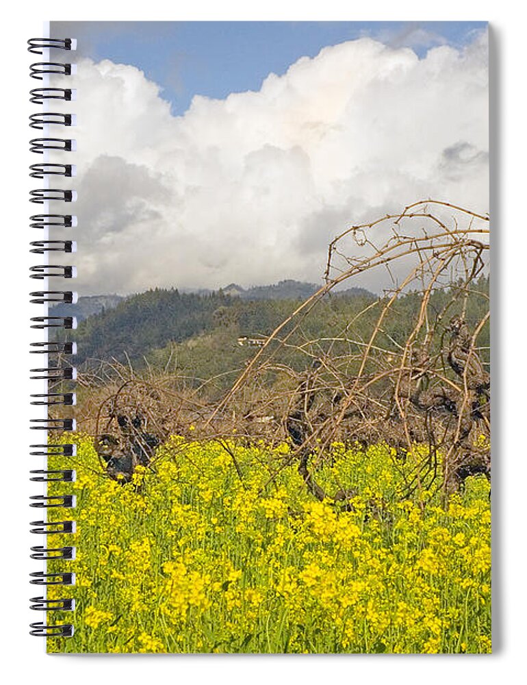 Mustard Field Spiral Notebook featuring the photograph Mustard Field by Mick Burkey