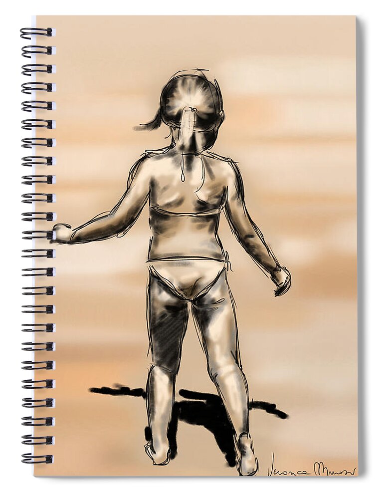Digital Spiral Notebook featuring the painting My baby by Veronica Minozzi