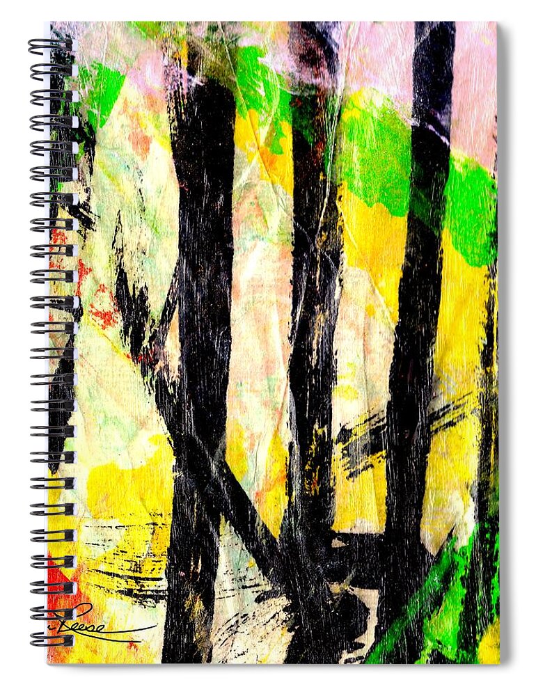 Bamboo Painting Spiral Notebook featuring the painting My Bamboo Garden by Joan Reese