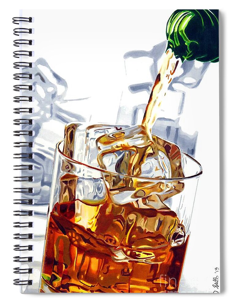 Bourbon Spiral Notebook featuring the drawing My Demon by Cory Still