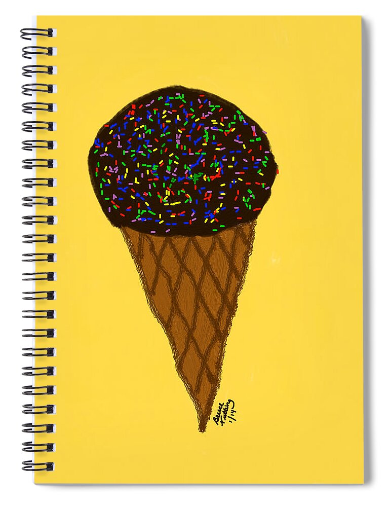Chocolate Spiral Notebook featuring the painting My First Ice Cream Cone by Bruce Nutting