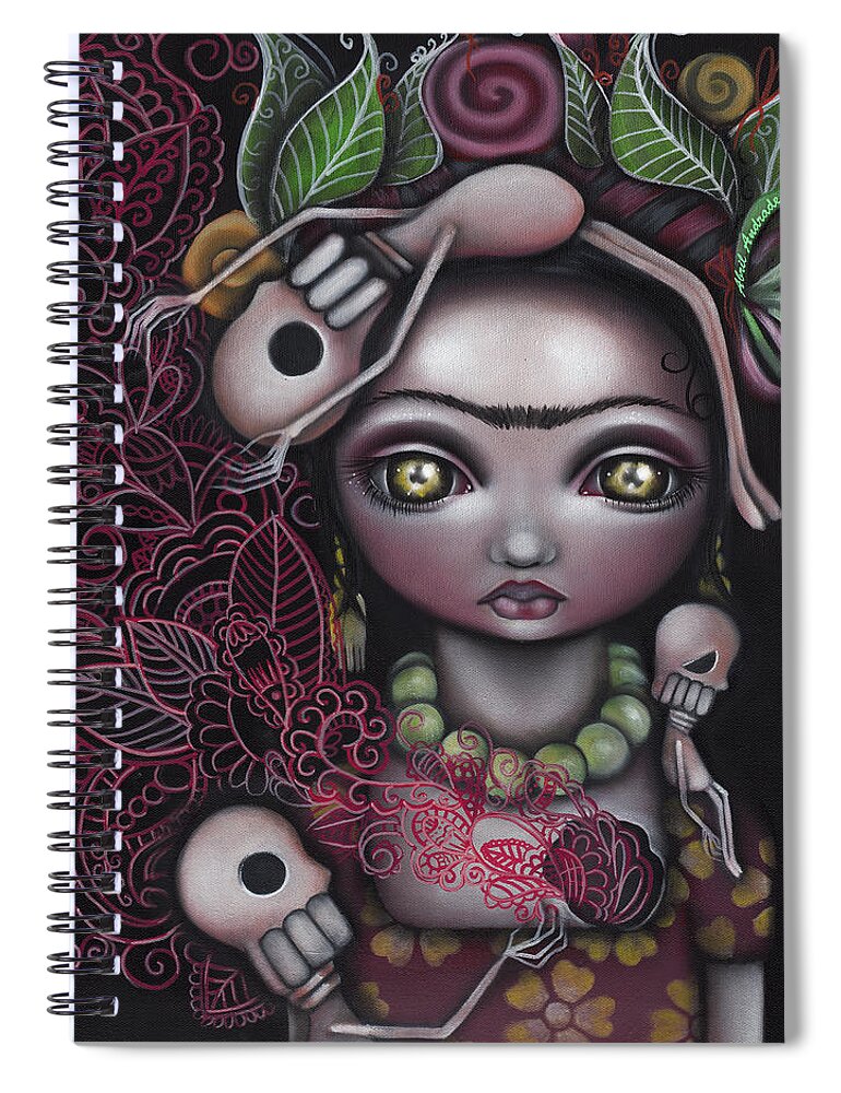 Frida Kahlo Spiral Notebook featuring the painting My Inner Feelings by Abril Andrade