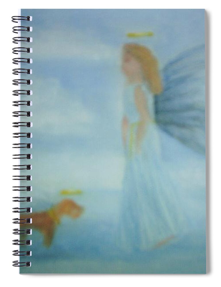 Angel Spiral Notebook featuring the painting My little Angel by Sheila Mashaw