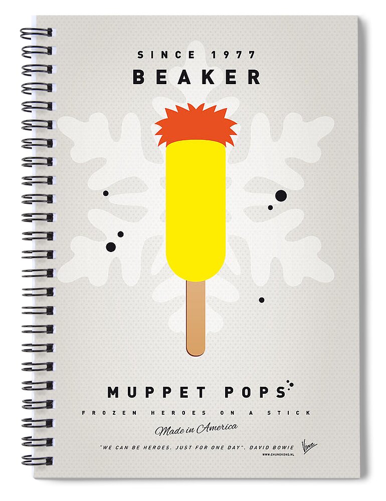 Muppets Spiral Notebook featuring the digital art My MUPPET ICE POP - Beaker by Chungkong Art