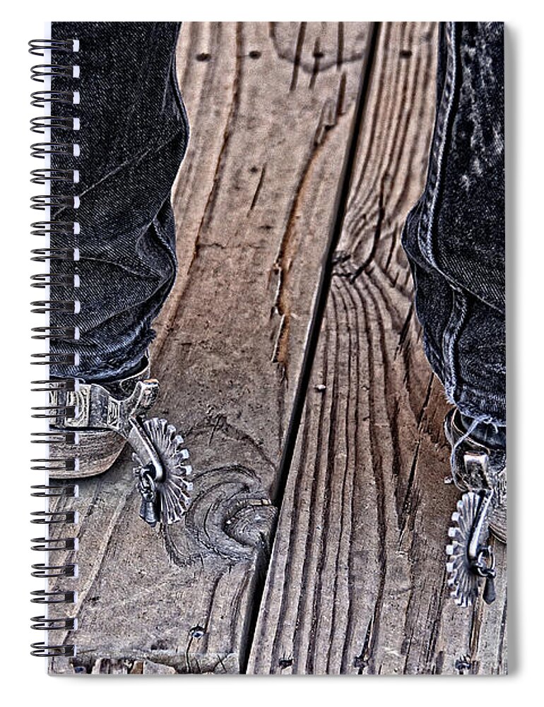 Arizona Spiral Notebook featuring the photograph My Spurs Go Jingle Jangle by Bob Hislop