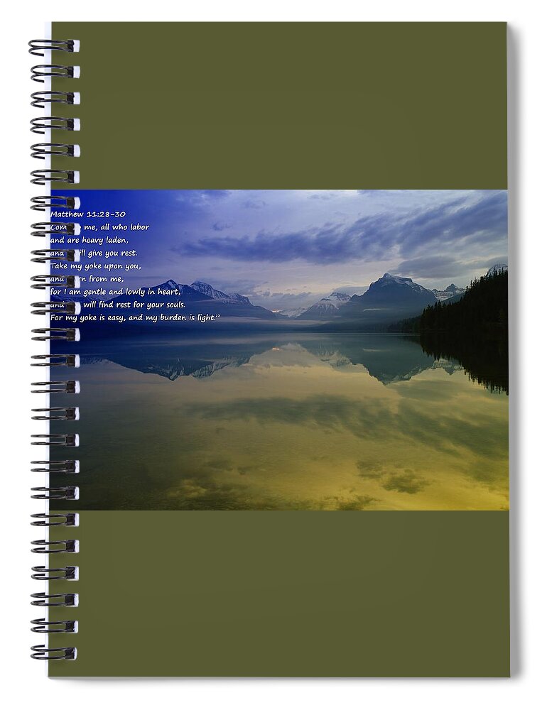 Matthew 11-28 Spiral Notebook featuring the photograph My Yoke Is Easy by Jeff Swan