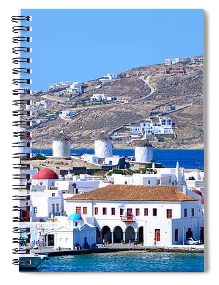Mykonos Spiral Notebook featuring the photograph Mykonos Port by Corinne Rhode