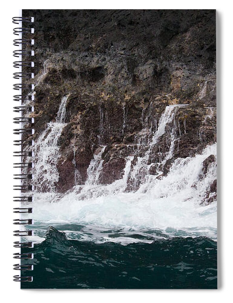 Na Pali Coast Spiral Notebook featuring the photograph Na Pali Cascade by Suzanne Luft