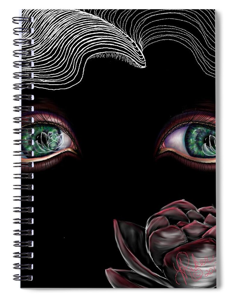 Lotus Spiral Notebook featuring the digital art Namaste by Yolanda Raker