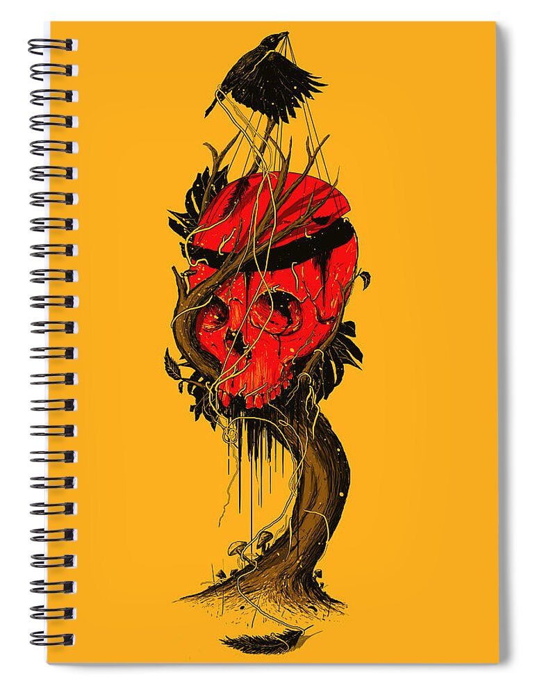 Skull Spiral Notebook featuring the digital art Nameless Hero by Nicebleed 