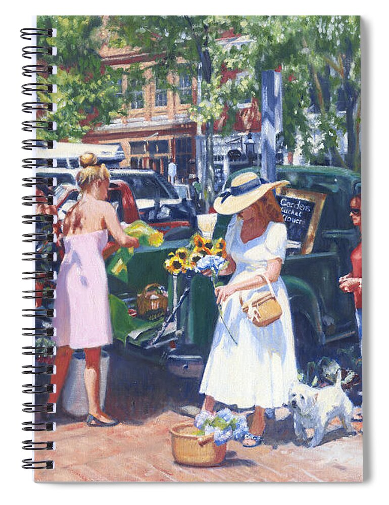 Nantucket Spiral Notebook featuring the painting Nantucket Main by Candace Lovely