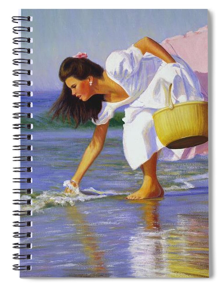 Nantucket Island Spiral Notebook featuring the painting Nantucket Shells by Candace Lovely