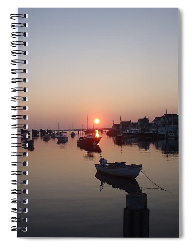 Nantucket Spiral Notebook featuring the photograph Nantucket Sunrise by Robert Nickologianis