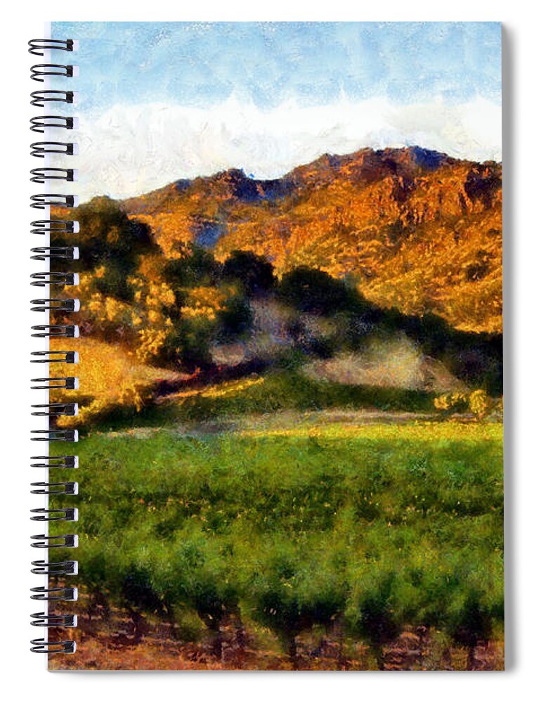 Napa Spiral Notebook featuring the digital art Napa Valley by Kaylee Mason