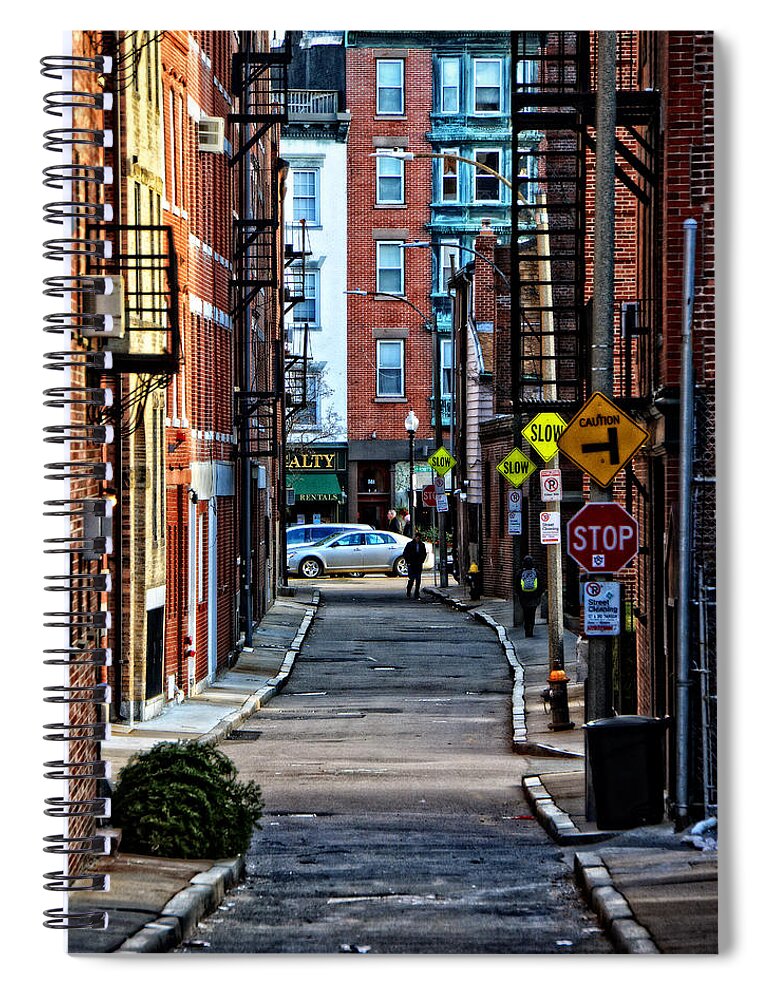 Street Spiral Notebook featuring the photograph Narrow North End Street by Mike Martin