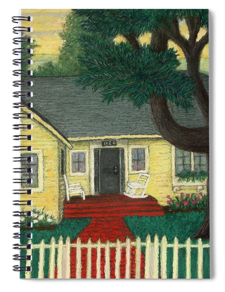 House Spiral Notebook featuring the pastel Nate's Place by Michael Heikkinen