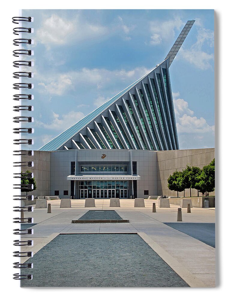 Marines Spiral Notebook featuring the photograph National Museum Of The Marine Corps by Dave Mills