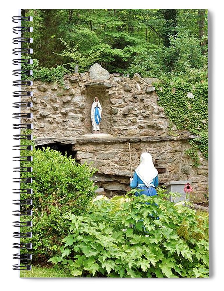 National Shrine Grotto Of Our Lady Of Lourdes Spiral Notebook featuring the photograph National Shrine Grotto of Our Lady of Lourdes by Jean Goodwin Brooks