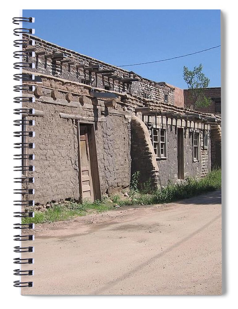 Native Spiral Notebook featuring the photograph Native American Adobe Pueblo by Dora Sofia Caputo