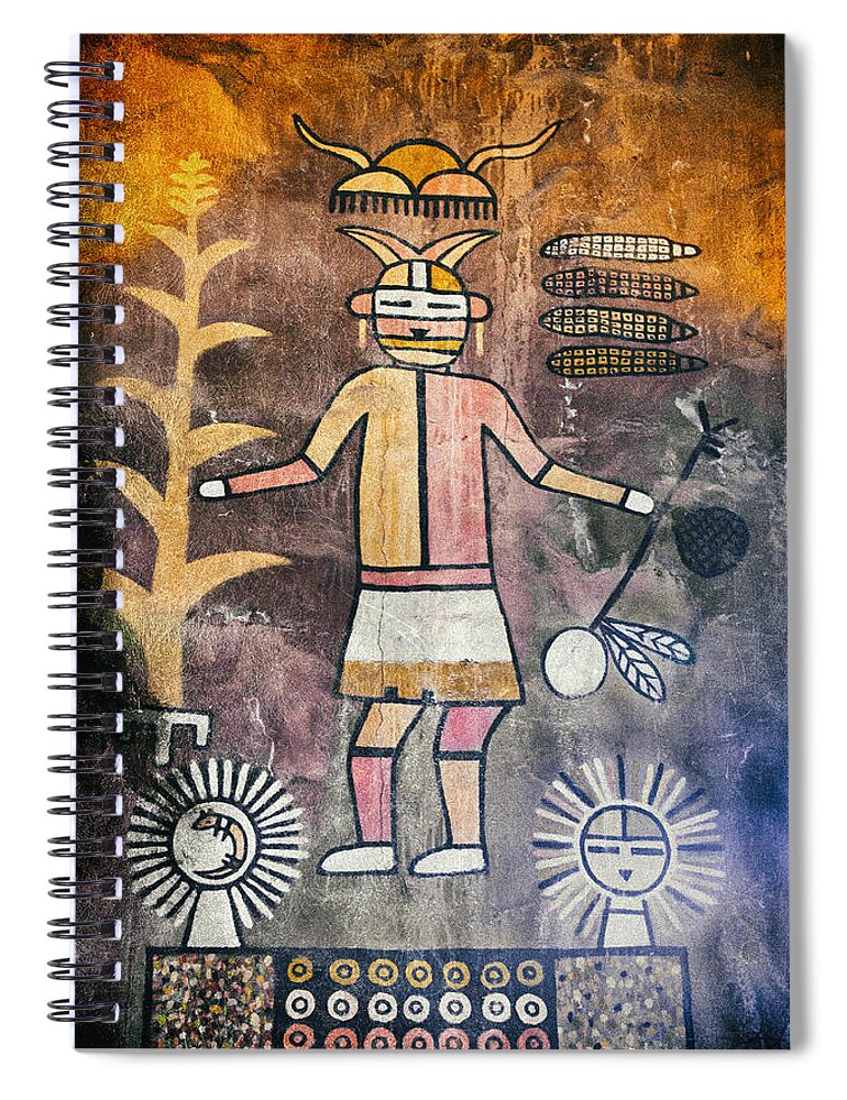 Indian Spiral Notebook featuring the photograph Native American Harvest Pictograph by Jo Ann Tomaselli