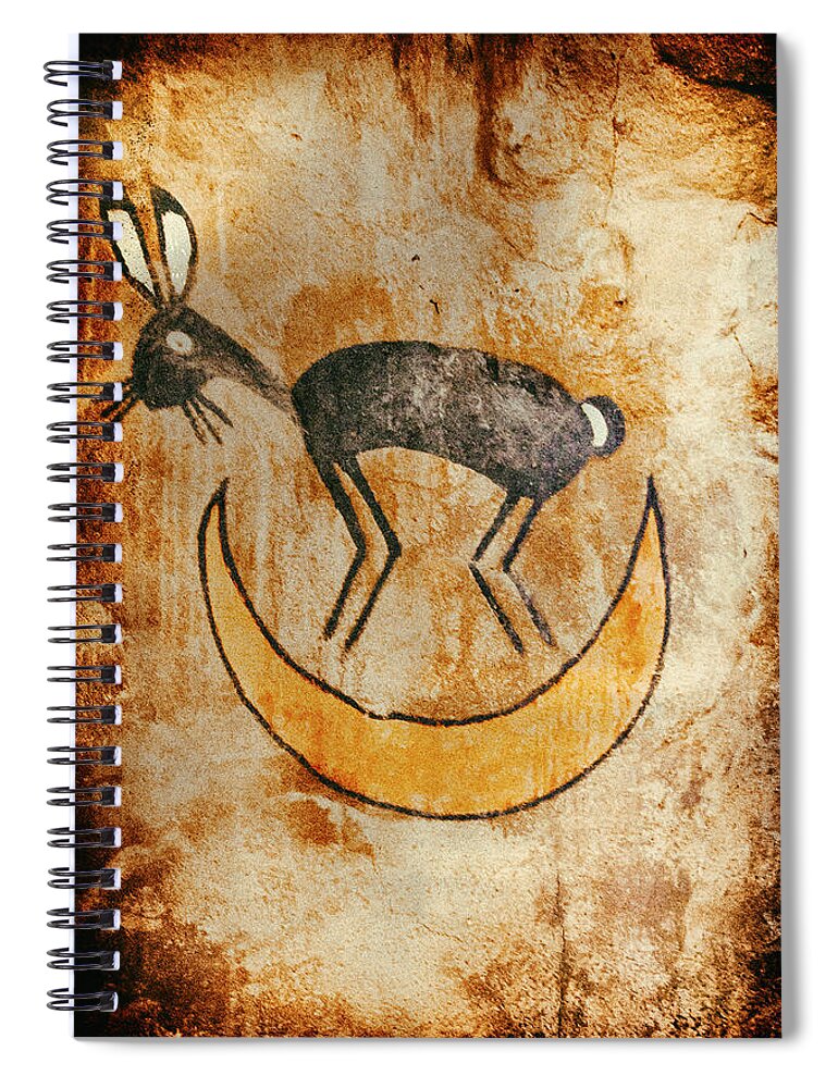 Indian Spiral Notebook featuring the photograph Native American Rabbit Pictograph by Jo Ann Tomaselli